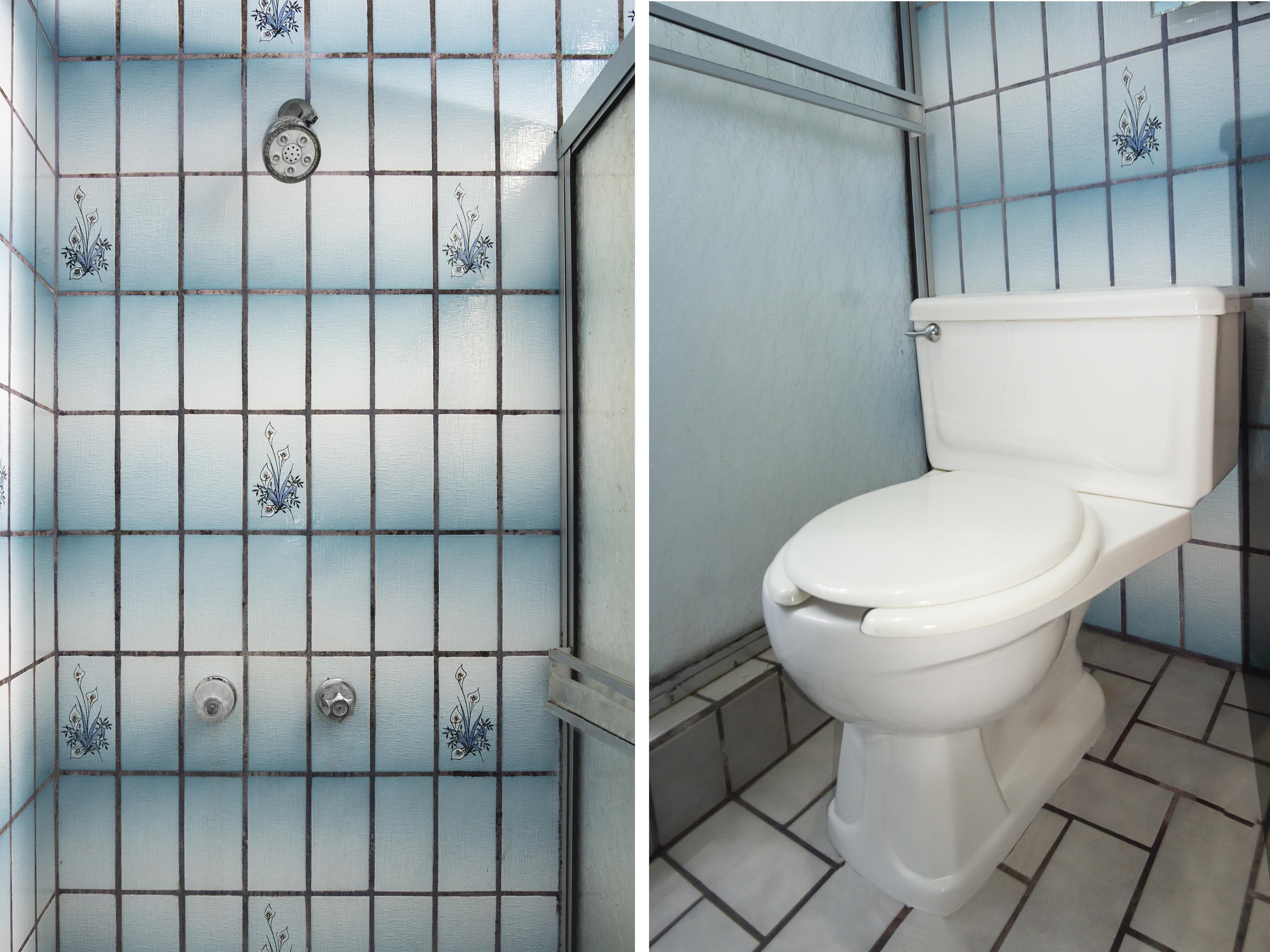 Oyo Hotel Hacienda Don Luis, רוסריטו מראה חיצוני תמונה A shower and toilet in a typical Western bathroom